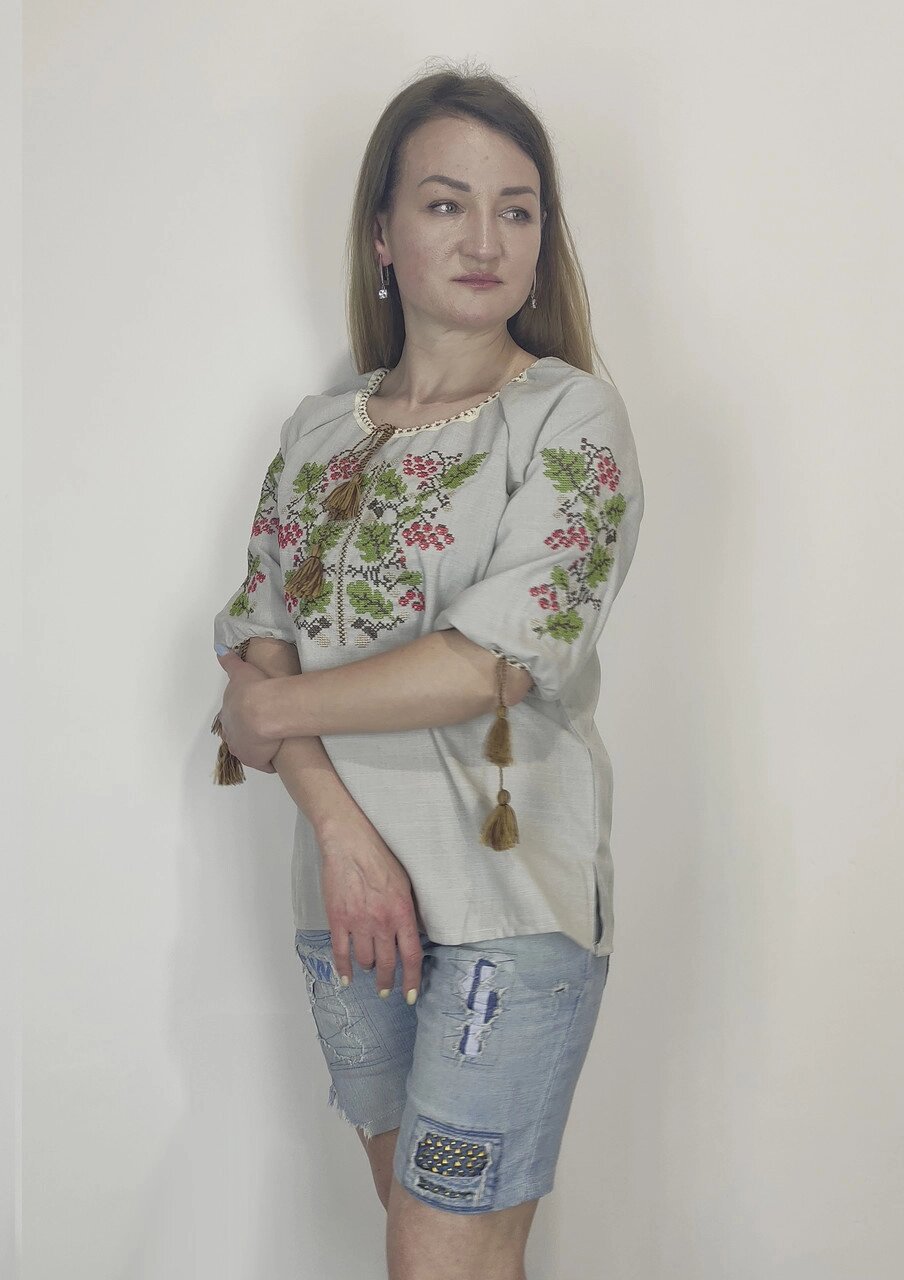 Жіноча вишита сорочка Дуб Калина  великі розміри Код/Артикул 64 11286 від компанії greencard - фото 1