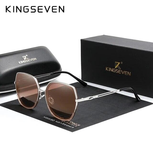Жіночі градієнтні поляризаційні сонцезахисні окуляри KINGSEVEN N7822 Gradient Brown Код/Артикул 184 від компанії greencard - фото 1