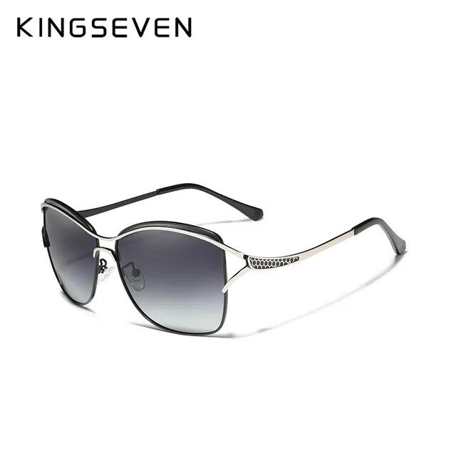 Жіночі поляризаційні градієнтні сонцезахисні окуляри KINGSEVEN N7017 Black Gradient Gray Код/Артикул 184 від компанії greencard - фото 1