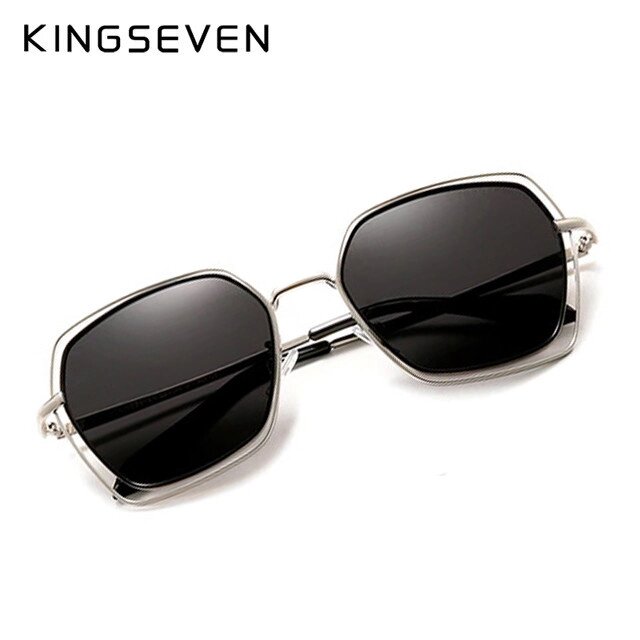 Жіночі поляризаційні сонцезахисні окуляри KINGSEVEN N7020 Silver Gray Код/Артикул 184 від компанії greencard - фото 1