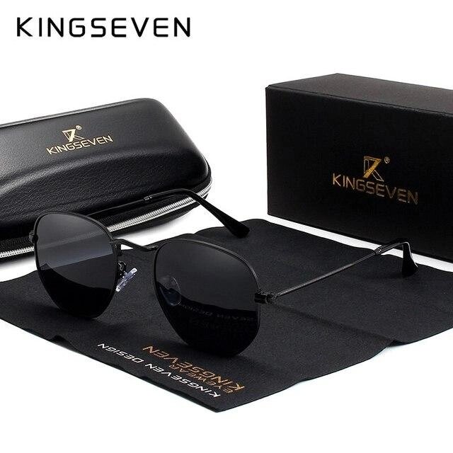 Жіночі поляризаційні сонцезахисні окуляри KINGSEVEN N7548 Black Gray Код/Артикул 184 від компанії greencard - фото 1