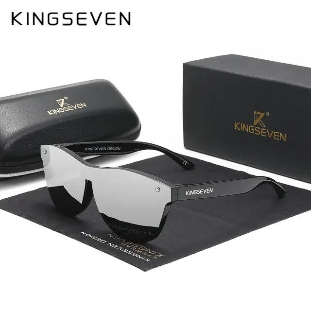 Жіночі поляризаційні сонцезахисні окуляри KINGSEVEN N756 Silver Код/Артикул 184 від компанії greencard - фото 1
