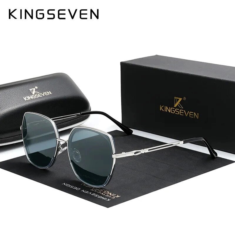 Жіночі поляризаційні сонцезахисні окуляри KINGSEVEN N7822 Clear Blue Код/Артикул 184 від компанії greencard - фото 1
