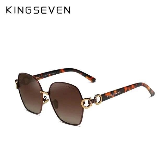 Жіночі поляризаційні сонцезахисні окуляри KINGSEVEN N7898 Leopard Brown Код/Артикул 184 від компанії greencard - фото 1