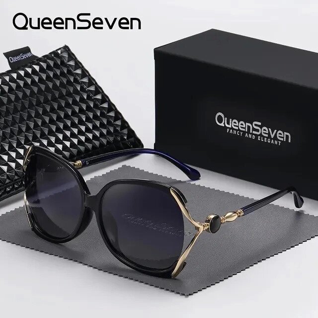 Жіночі поляризаційні сонцезахисні окуляри QueenSeven WYJ002 Black Blue Код/Артикул 184 124300 від компанії greencard - фото 1