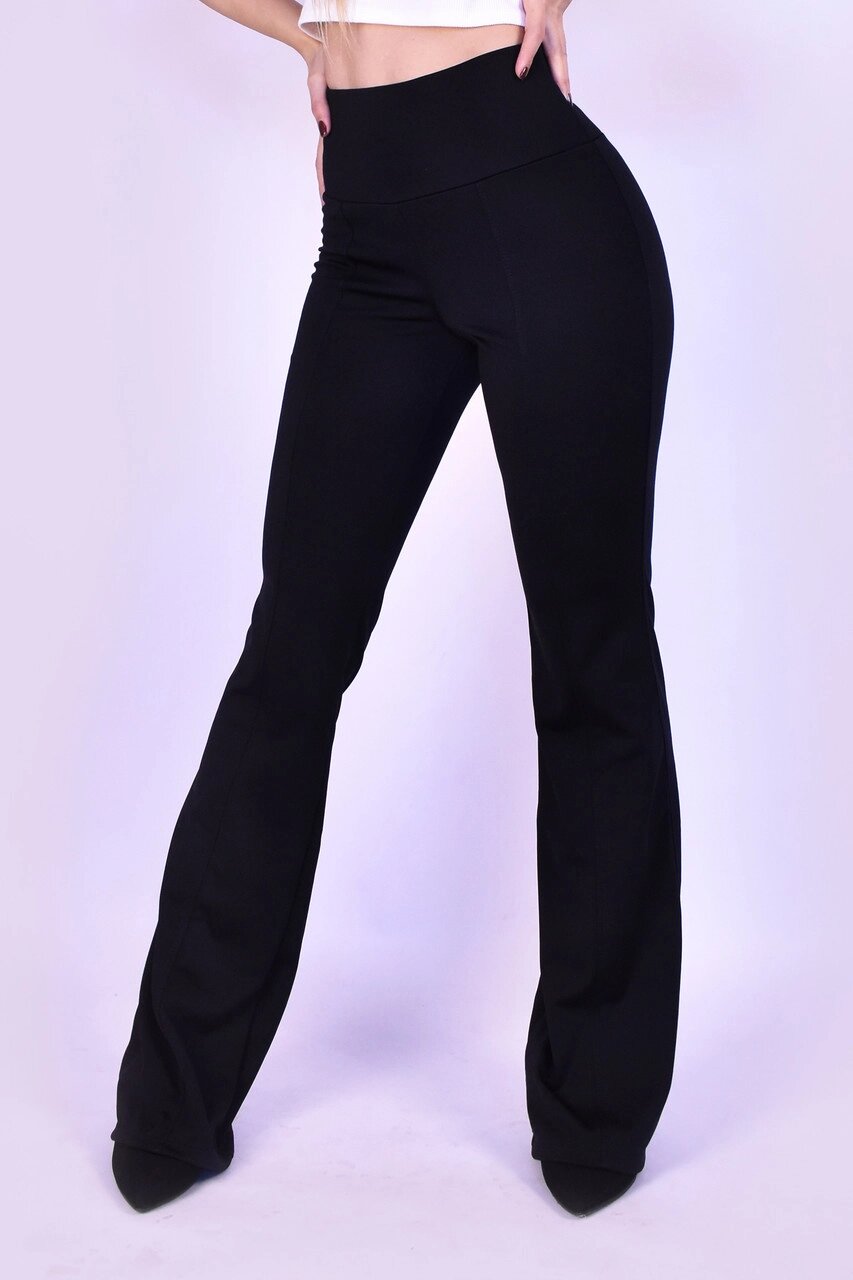 Жіночі штани - клеш від коліна, на тонкому флісі Код/Артикул 24 960BK XS від компанії greencard - фото 1