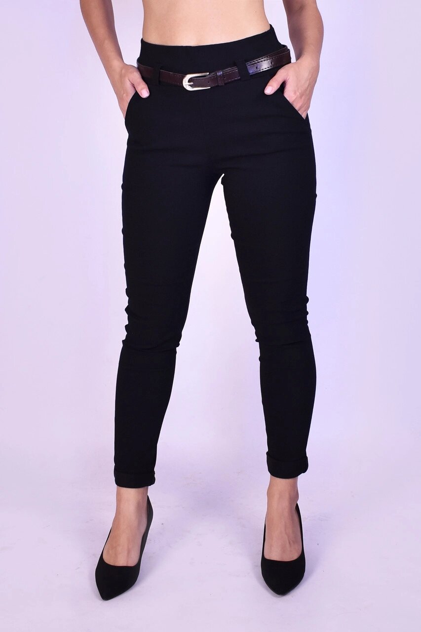 Жіночі вкорочені штани, чорні Код/Артикул 24 926BK 36 від компанії greencard - фото 1