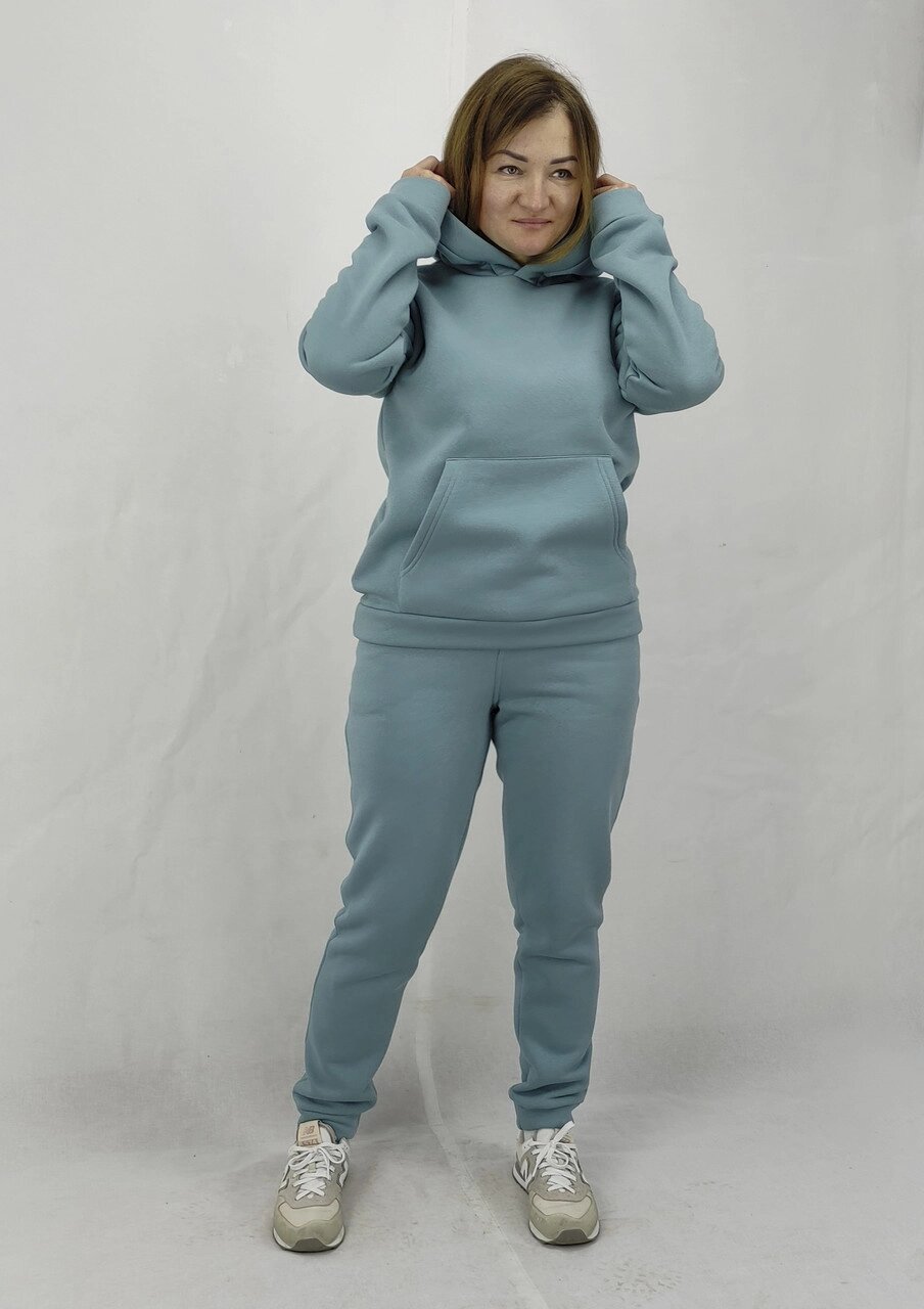 Жіночий теплий спортивний костюм тканина Пеньє колір темно голубий S,M,L Код/Артикул 64 11204 від компанії greencard - фото 1