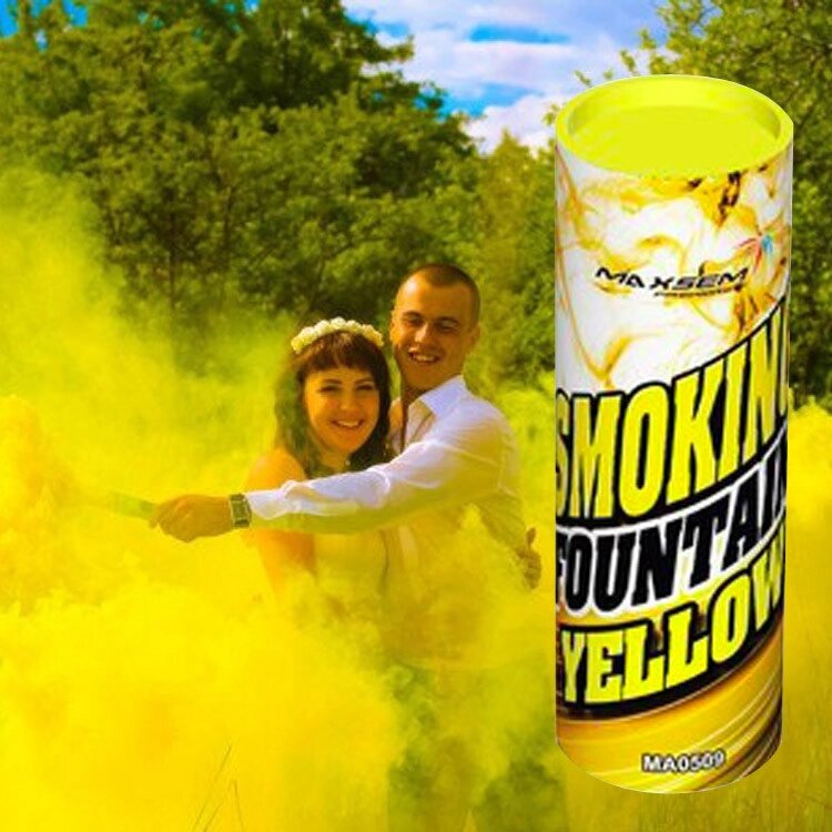 Жовтий дим для фотосесії Maxsem, 50 сек (арт. SMOKE-04) Код/Артикул 84 SMOKE-04 від компанії greencard - фото 1