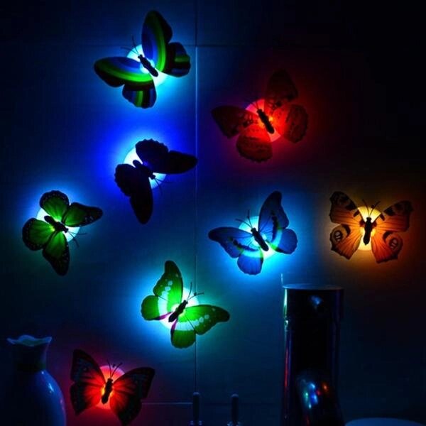 Зміна кольору Симпатичні метелики LED Night Light Home Room Desk Wall Decor під замовлення за 30 днів доставка від компанії greencard - фото 1