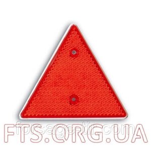 Світловідбивач трикутник червоний із білою рамкою