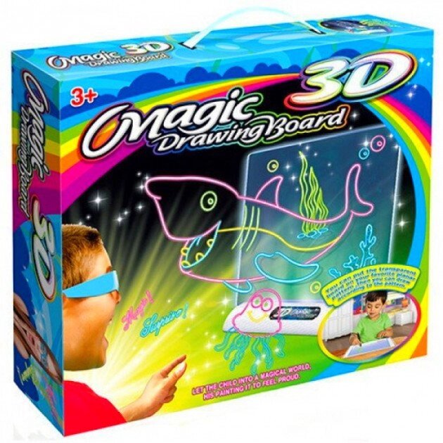 3D-магічна дошка  з світлодіодним підсвічуванням Magic Drawing Board від компанії Кактус - фото 1
