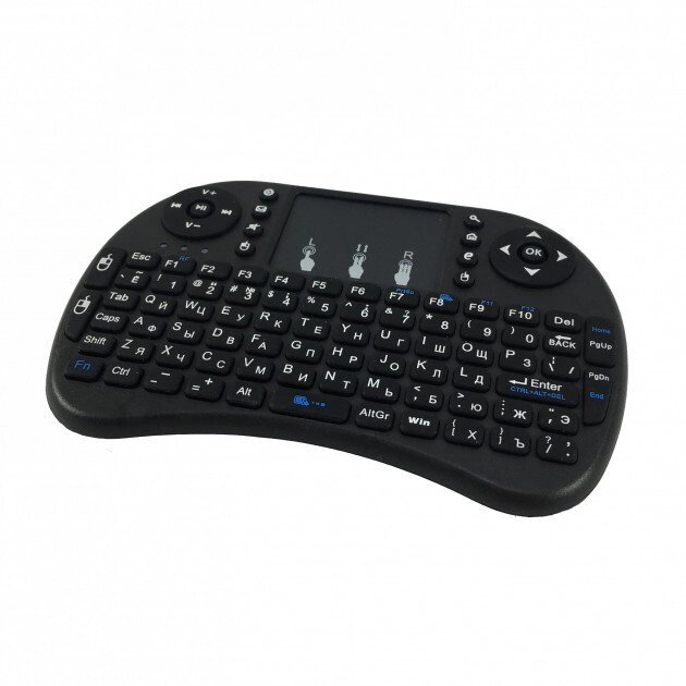 Аксесуари для телебачення UKC Бездротова міні клавіатура з тачпадом UKC I8 2.4 G для Smart TV від компанії Кактус - фото 1