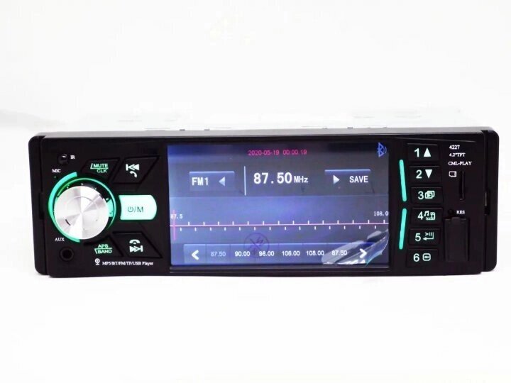 Автомагнітола 4.1 ISO 1din USB microSD Bluetooth AUX FM Pioneer 4227 від компанії Кактус - фото 1