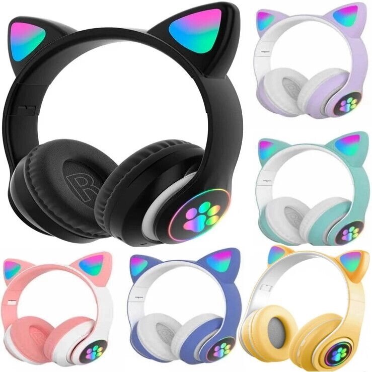 Бездротові навушники з котячими вушками та підсвічуванням CATear STN-28 від компанії Кактус - фото 1