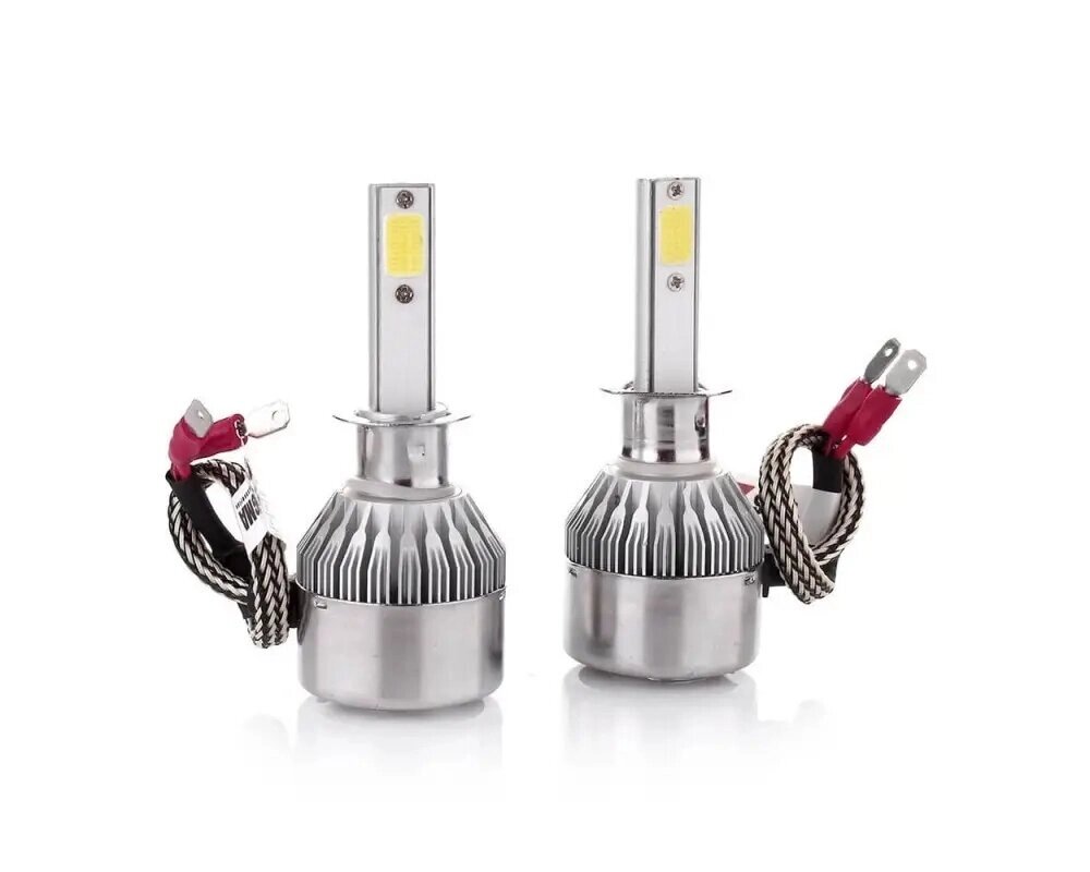 C6 Лампа світлодіодна цоколь H1 (к-кт 2 шт) 12/24V, 36W, 3800Lm + вентилятор (авіац. Алюмін.) від компанії Кактус - фото 1