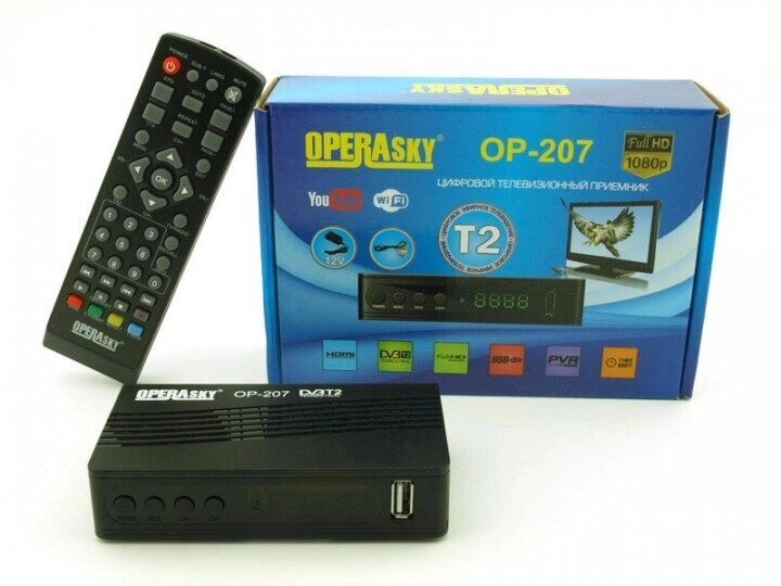 Цифровий ефірний приймач TV тюнер Т2 Operasky OP-207 USB від компанії Кактус - фото 1