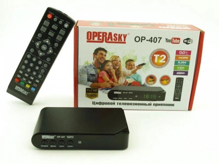 Цифровий ефірний приймач TV тюнер Т2 Operasky OP-407 USB від компанії Кактус - фото 1