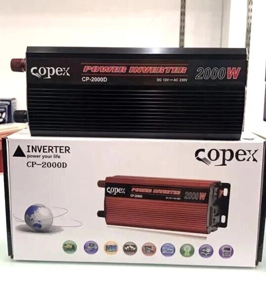 Інвертор перетворювач напруги Inverter Copex CP-2000D DC12V-AC230V 2000W від компанії Кактус - фото 1
