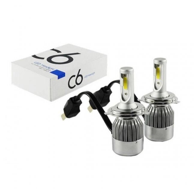 Комплект автомобільні LED лампи C6 H4, лампи для фар, 30Вт, 2шт від компанії Кактус - фото 1