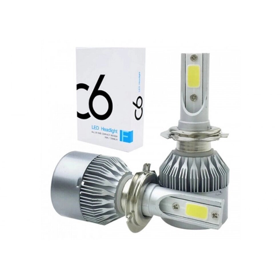 Комплект LED ламп C6 HeadLight H1 12v COB від компанії Кактус - фото 1