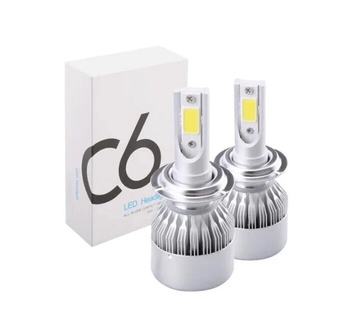 Комплект LED ламп C6 HeadLight H7 12v COB від компанії Кактус - фото 1