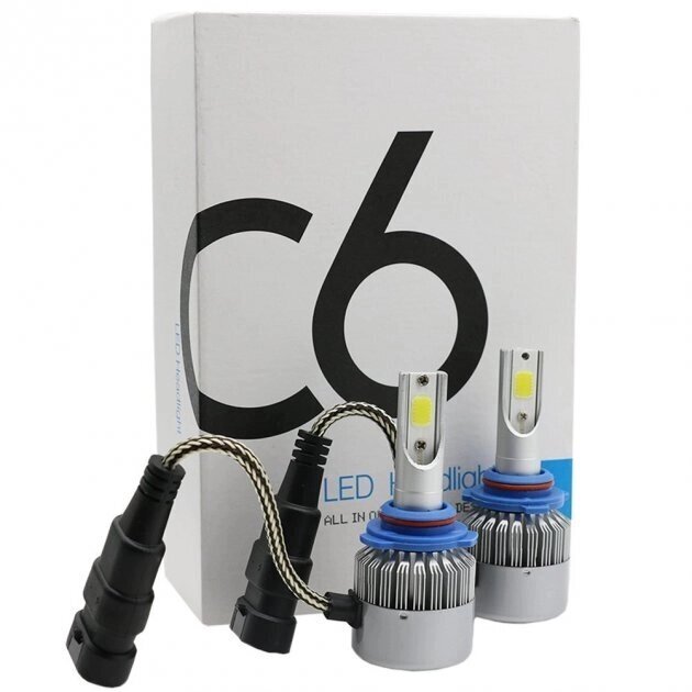 Комплект LED ламп з рівномірним світловим потоком без мерехтінь C6 HeadLight H11 12v COB від компанії Кактус - фото 1