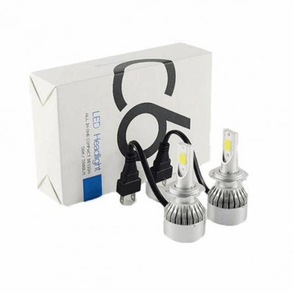Комплект LED світлодіодних ламп C6 HeadLight H7 12v COB від компанії Кактус - фото 1