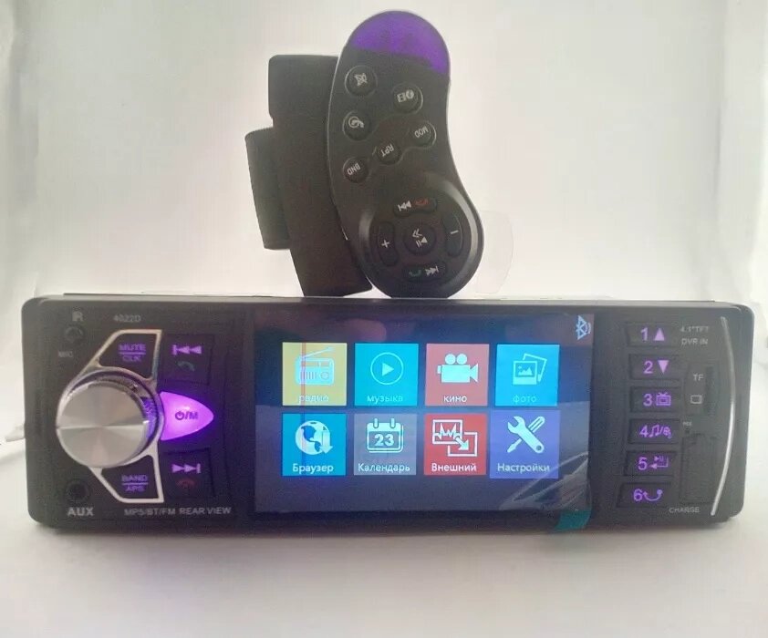 Магнітола 1Din 4022B екран 4 "дюйма, USB, в комплекті bluetooth пульт на кермо від компанії Кактус - фото 1