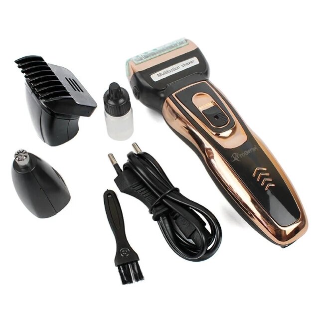 Машинка для стрижки волосся та гоління носа/вух/бороди Pro Gemei GM-595 3в1 від компанії Кактус - фото 1