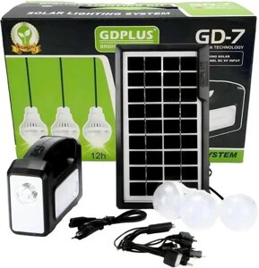 Система автономного освітлення G-LITE GD8017 із сонячною панеллю+power bank