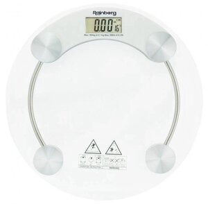 Ваги скляні підлогові Rainberg RB-2003A (круглі) на 180 кг з термометром