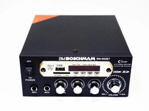 Підсилювач звуку BM AUDIO BM-800BT FM USB 2x300W Bluetooth + Караоке