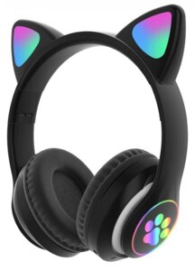 Бездротові навушники з котячими вушками та підсвічуванням CAT STN-28 Bluetooth Чорний