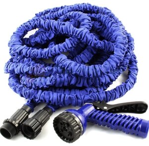 Шланг для поливу 75 м X-hose садовий поливальний з розпилювачем для води синій/зелений