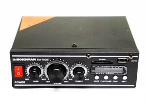 Підсилювач потужності звуку 2х канальний Boschmam BM Audio BM-700BT з Bluetooth, Karaoke та USB 2x300W