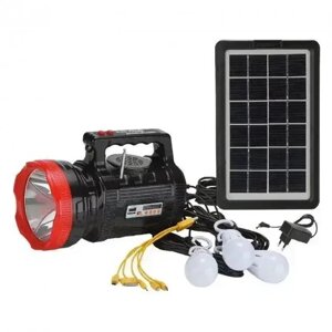 Багатофункціональний ліхтар Solar Power EVERTON RT-906BT 15 W, FM/MP3/TF/USB/Bluetooth (з панеллю та 3 лампами)