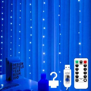 Гірлянда-штора світлодіодна 240 LED ламп 3х2 м 8 режимів синій