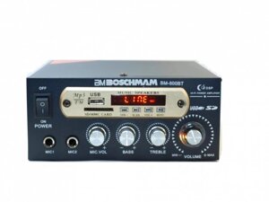 Підсилювач звуку BM-800BT FM USB 2x300W із вбудованим караоке