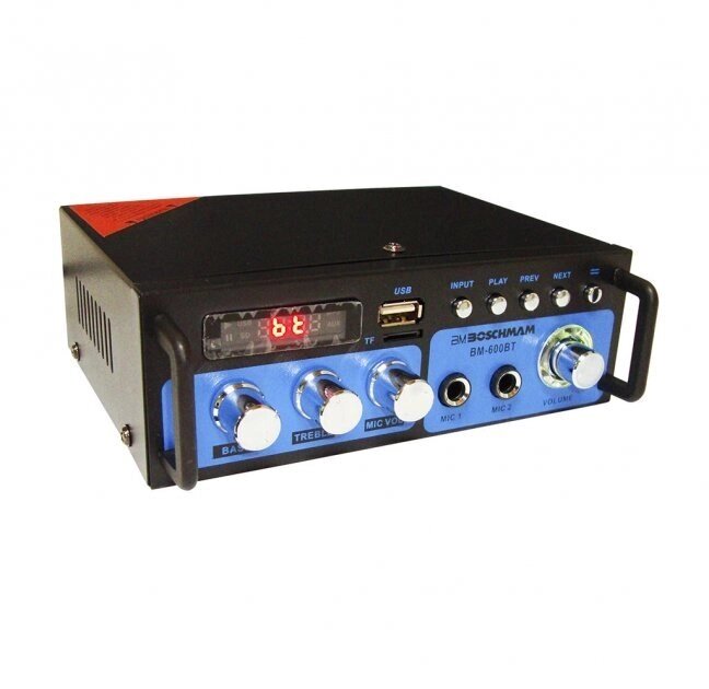 Підсилювач потужності звуку 2х канальний Boschmam BM Audio BM-600BT з Bluetooth, FM, USB та Караоке від компанії Кактус - фото 1