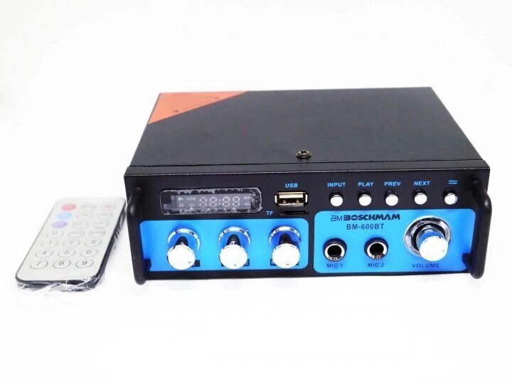 Підсилювач звуку BM AUDIO BM-600BT FM USB Bluetooth + Караоке від компанії Кактус - фото 1