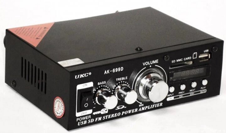 Підсилювач звуку UKC AK-699BT MP3 FM Bluetooth 40W чорний від компанії Кактус - фото 1
