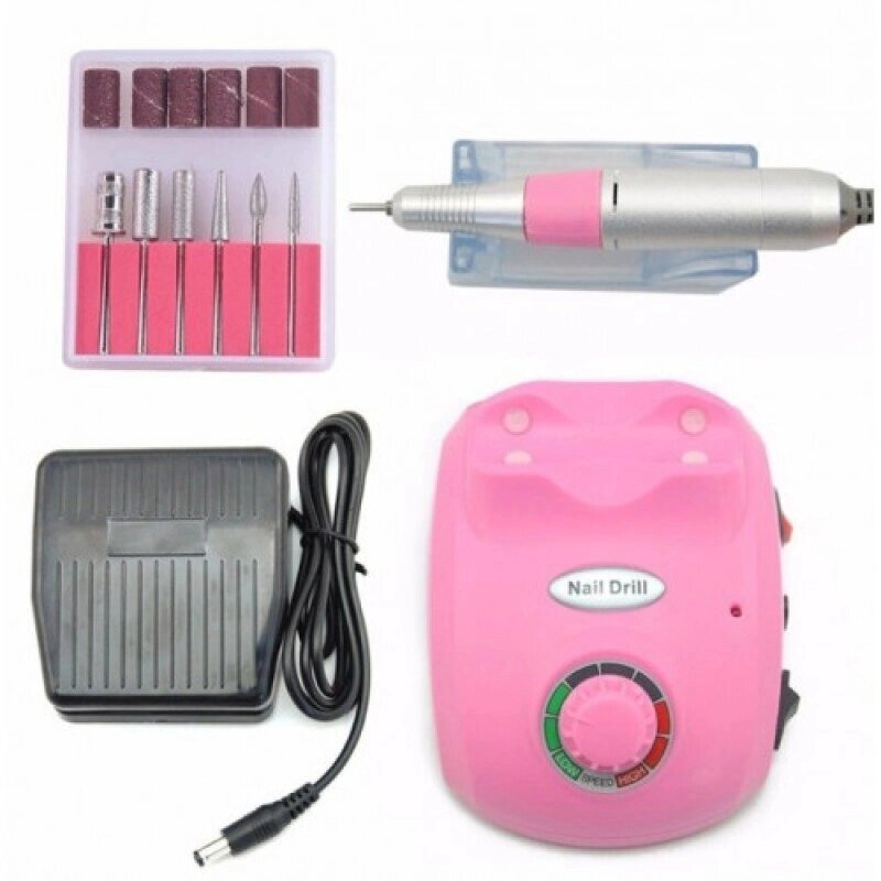 Професійний апарат для манікюру та педикюру Фрезер Glazing Machine Nail Master 208 Pink 35000 об/хв 30 ВТ від компанії Кактус - фото 1