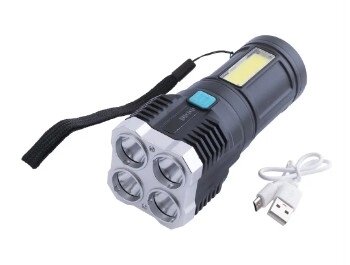 Ручний ліхтар LS03 акумуляторний Yajia L-S03 із зарядкою від USB LS-03 від компанії Кактус - фото 1