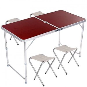 Столик для пікніка з 4 кріслами Folding Table 120x70x60