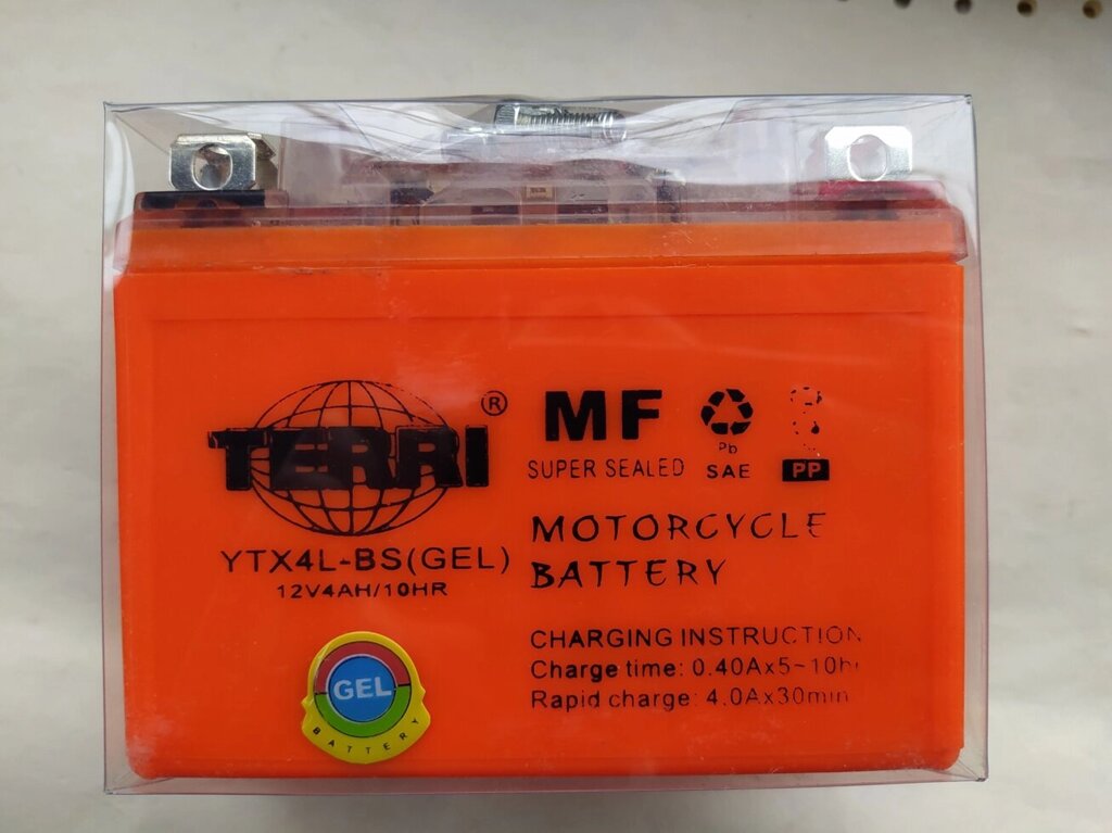 Акумулятор Terri 12V4А 113 * 70 * 85 гель під болти для скутера Honda Tact 16 від компанії ПП Скринніков - фото 1