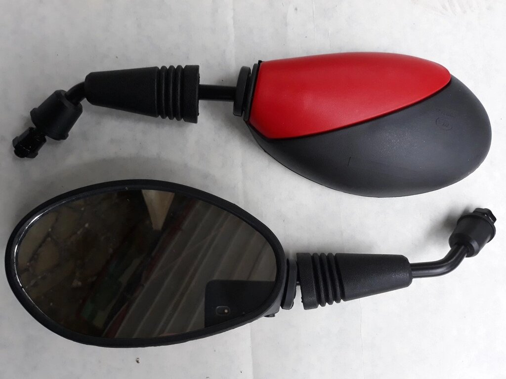 Дзеркала Ø8 червона вставка для скутера Honda Tact 16 від компанії ПП Скринніков - фото 1
