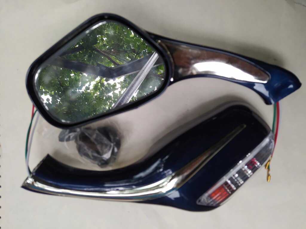 Дзеркала Ø8 крапля сині з поворотами для скутера Honda Dio18 від компанії ПП Скринніков - фото 1