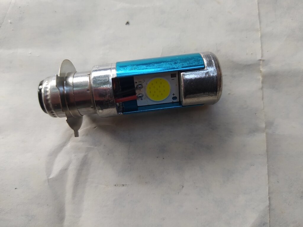 Лампа фари діодна (3 уса,2 кристалла) 12V 35\35W для скутера Honda Tact 16 від компанії ПП Скринніков - фото 1