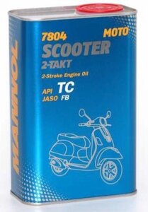Масло для двотактний двигунів Mannol Scooter 2-Takt TC 1л
